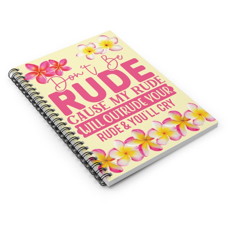 Sassy Notebook, Funny Work Gift, Funny Desk Decor, Sarcastic Desk Accessory, Plumeria Spiral Notebook, Gift Exchange, Hawaii Tropical 画像 3