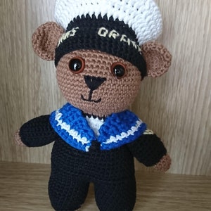 Crochet sailor / navy teddy