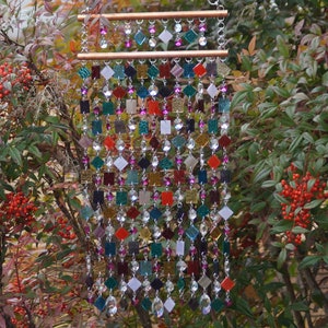 Unique Suncatcher Wind Chime Kaleidoscope OOAK Gift For Her, Anniversary, Birthday, Wedding, Housewarming, Boho Chic image 1