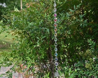 Crystal & Mixed Metal BIG Rainbow Suncatcher Whirly Jig