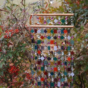 Unique Suncatcher Wind Chime Kaleidoscope OOAK Gift For Her, Anniversary, Birthday, Wedding, Housewarming, Boho Chic image 4