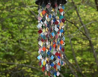 Coriandoli arcobaleno Unique Suncatcher - Kaleidoscope - Glass Circle Suncatcher - OOAK Gift Anniversary, Birthday, Wedding, Housewarming