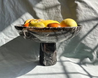 Large Marble Pedestal Bowl Marble Centerpiece Bowl Large Fruit Bowl Serving Bowl, Decorative Bowl, Home gifts, Gifts for her