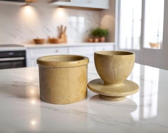 Marble Butter Dish with Lid - French Butter Crock for Spreadable Breakfast, Unique Kitchenware