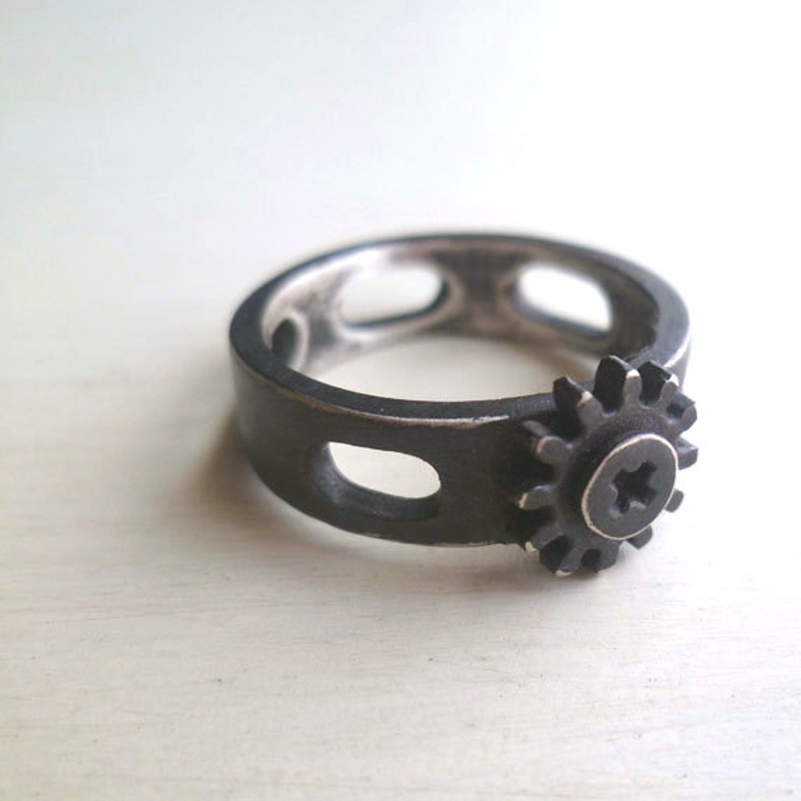 Screw Cap Ring Black Industrial Ring Machinists Ring Etsy