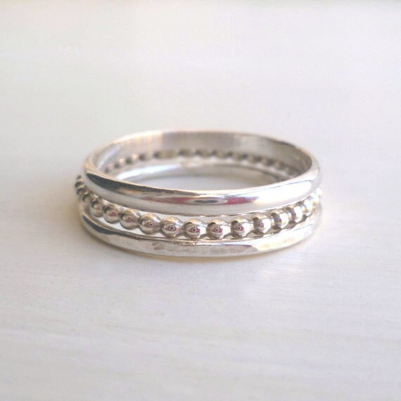 Stacked Rings Sterling Silver Custom Handmade | Etsy