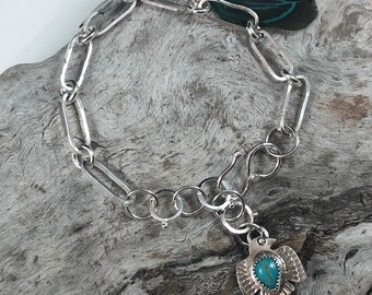 Made to Order Thunderbird Charm Hand Wrought Heavy Chain Sterling