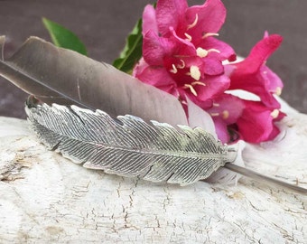 Wild and Free FEATHER Sterling Silver Cuff Bracelet