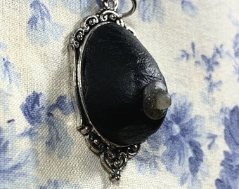 Black Breast Pendant. * Free Shipping *