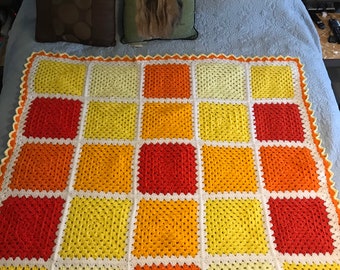 Summer sunshine yellows and oranges crochet afghan