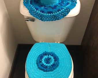 Aqua blue bathroom set