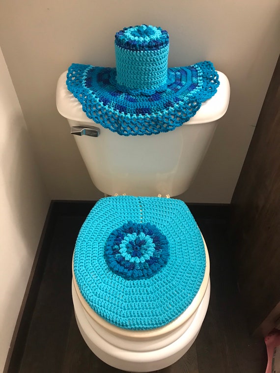 Aqua Blue Bathroom Set Etsy