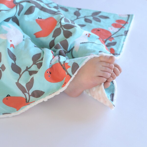 Minky Security Blanket Tweetie Pie Baby Girl Blanket, Lovey