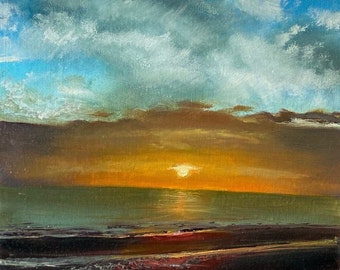 Peinture à l'huile coucher de soleil