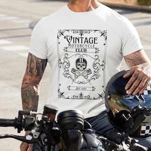 Custom Vintage Motorcycle Club Unisex T-Shirt, Retro Biker Tee, Gift for Motorcycle Enthusiasts, Casual Wear, Birthday & Holiday Gift