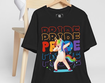 Rainbow Unicorn Dabs LGBTQ Pride T-Shirt | Pride Rainbow Tee