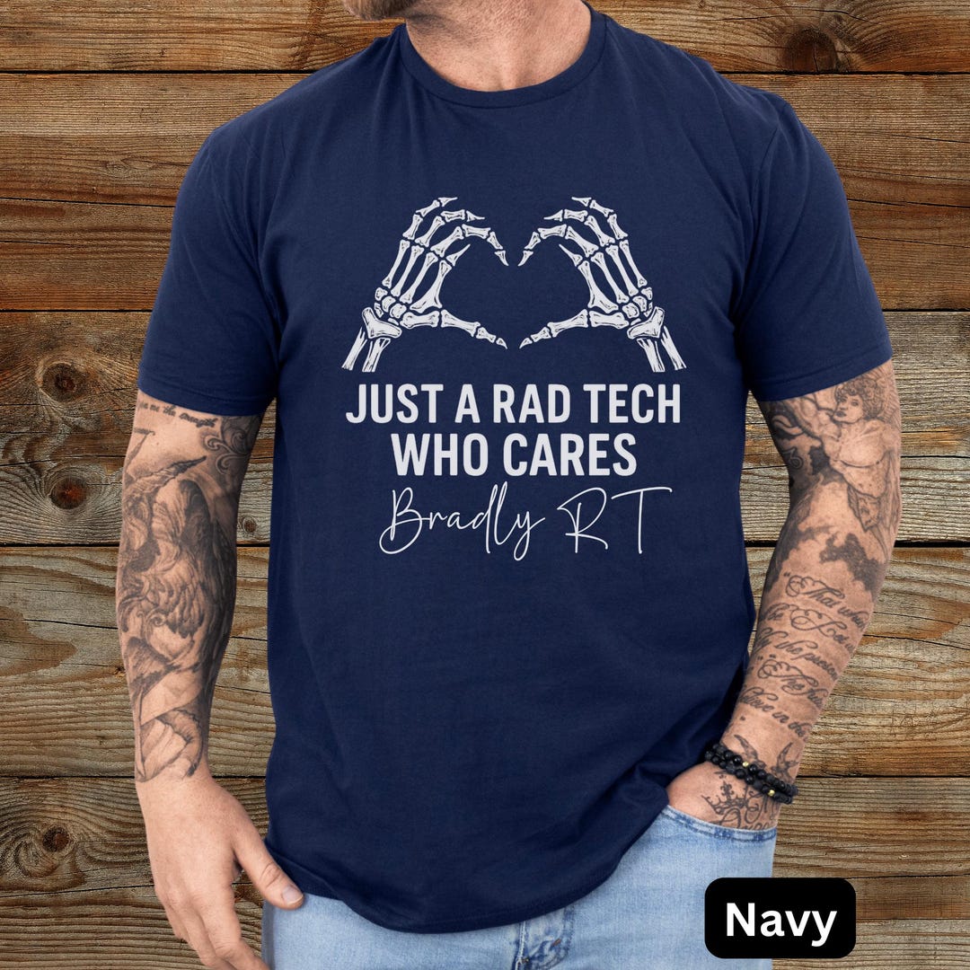 Custom Rad Tech X Ray Tech Skeleton Heart Hands T-shirt, Unisex Rad ...