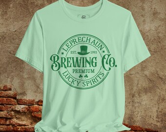 St Paddy's Day Brewing Company T-Shirt, Irish Brew Tee, St Patrick's Day Gift, Funny Beer Shirt, Circular Design