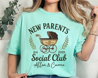 New Parents Comfort Colors T-Shirt, Custom Gift for New Moms & Dads, Baby Shower Gift, Personalized Parenting Apparel