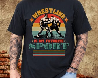 Retro Wrestling Comfort Colors Sport Tee, Vintage Style Wrestling Shirt, Wrestling Lover Gift, Sports Tee, Classic Wrestling Old School T