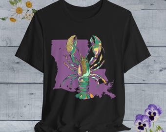 Louisiana Mardi Gras Shirt, Louisiana State Apparel, Mardi Gras Crawfish Celebration Apparel, Cute Mardi Gras, Louisiana State Festival Tee