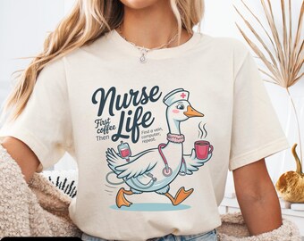 Custom Silly Goose Nurse Life Tee, ICU Customizable Nurse Gift, Healthcare Humor Shirt, Nurse Appreciation Day, Medical Worker Appreciation