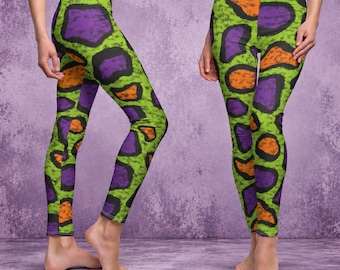 Leggings con estampado animal abstracto, pantalones de yoga casuales ajustados con lunares para mujer, pantalones de ejercicio coloridos