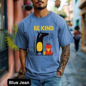 Kindness Animal Comfort Colors T, Cute Dog and Cat Shirt, Unisex T Animal Activist, Kindness  T Gift for Pet Owners, Be Kind to Animals T