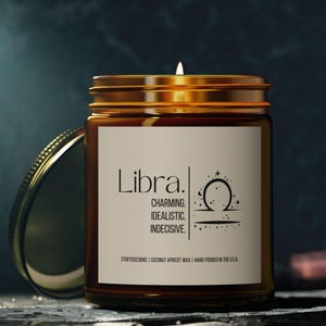 Libra Zodiac Candle: Aromatherapy Soy Wax Candle Gift