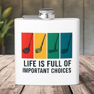 Golf Flask for Golf Lover Travel Stainless Steel Flask, Fathers Day Gift for Golf Fans, Groomsmen Gift, Hot Cold Travel To-Go Drinkware