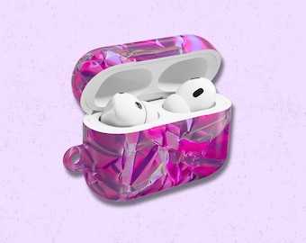 Pink Holographic AirPod Case: Protective Holo Apple Case Pro