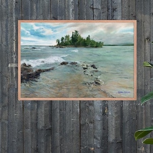 Porter’s Island, Copper Harbor - Stampa artistica su carta incorniciata - Qualità Giclée - Serie "Northern Shores" - Un regalo fantastico per gli amanti della natura!