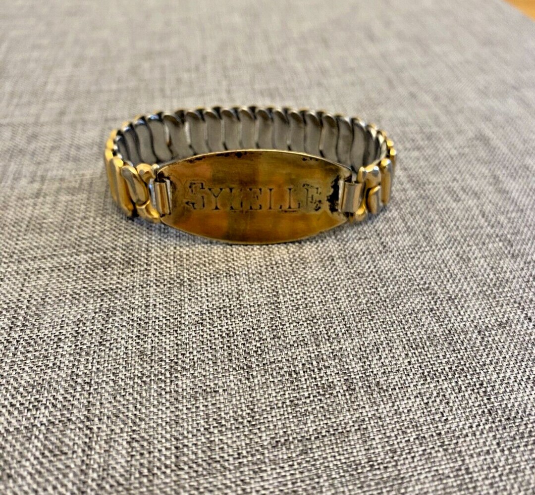 【楽ギフ_包装】 Kestenmade Vintage Identification Gold 12K 1/20 Bracelet ID 金属ベルト