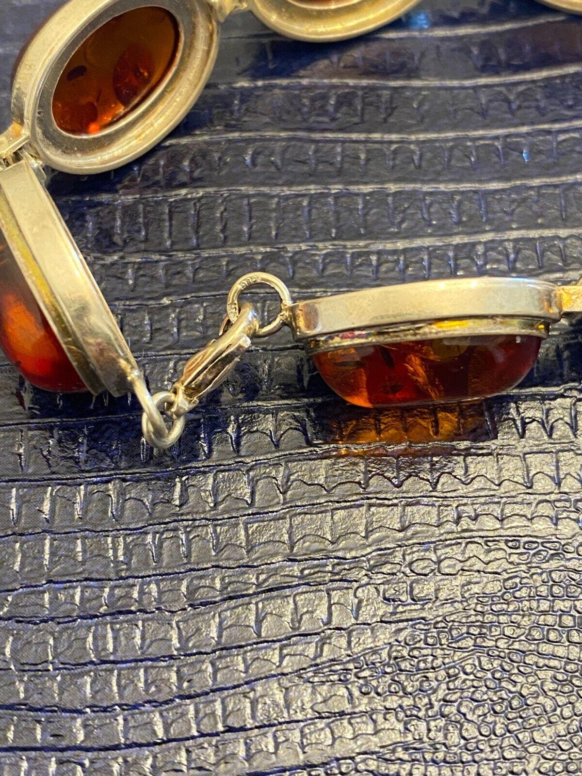 Valerio 888 Co. Genuine Baltic Amber Sterling Silver 925 Vintage