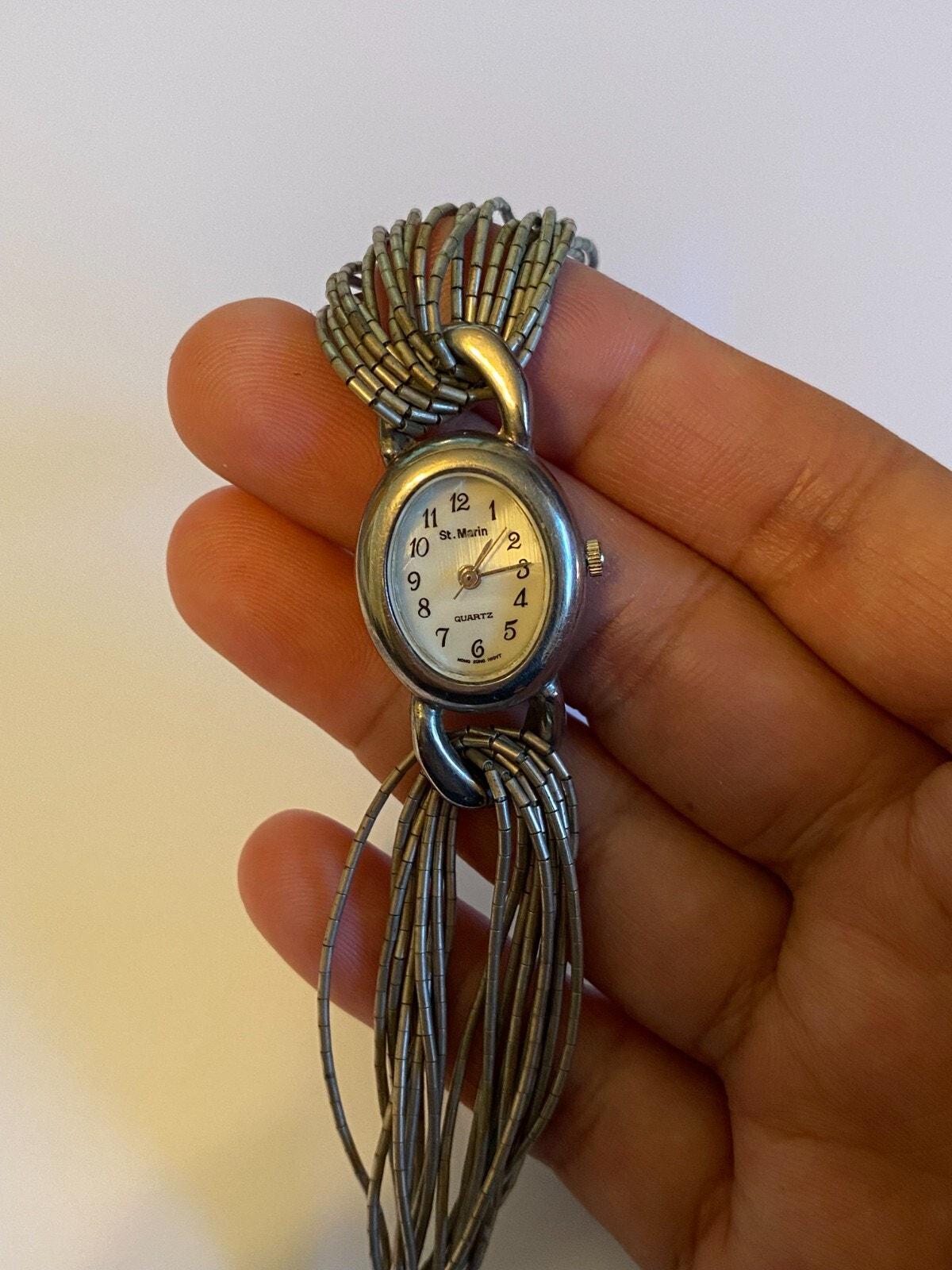 Vtg St Martin Liquid Sterling Silver 925 Ladies Wrist Watch  display picture 3