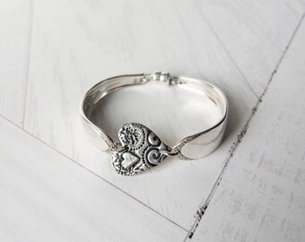 Heart Center Silverware Handle Bracelet