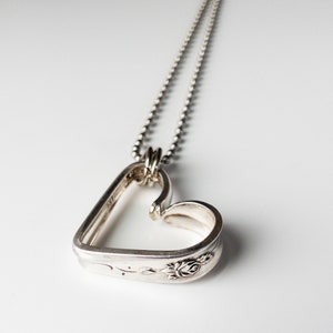 Bent Heart Silverware Pendant