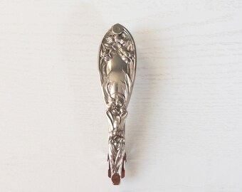 Narcissus Floral Silverware Handle Barrette Hair Clip