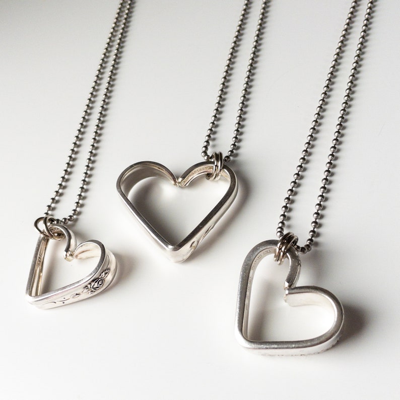 Bent Heart Silverware Pendant image 2