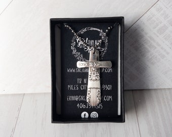 Cross Silverware Handle Necklace