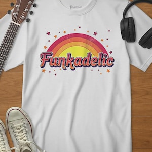 Funkadelic Shirt – Retro Funk Regenbogen T-Shirt – 70er Jahre Disco Musik Geschenk – Funk Soul Musikliebhaber Top – Vintage Festival Outfit