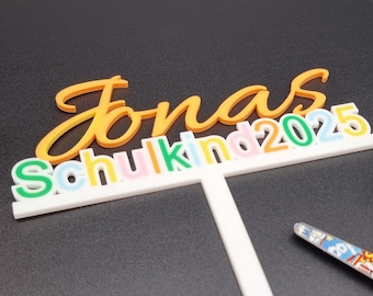 Cake Topper for First Day of School | Schoolchild 2026 | Cake Decoration | Personalized with Name | Cake Topper | Back-to-School Gift