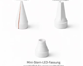 Leuchtstern Ersatzkappen Set – Abdeckkappe, Austauschkappe & Mini-Stern-LED-Fassung (nur für unsere Leuchtsterne)