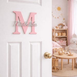 Children's room door sign | Children's room nameplate | Personalized | Children's room decoration | Personalized door sign | Christening gift image 1