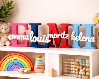 Personalized name sign stand for children's room – Initial with name 3D print – Baby gift for birth – Individual name decoration