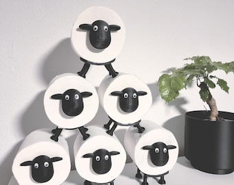 Toilet paper holder sheep, toilet paper decoration black, toilet roll holder WC, spare roll holder, elegant design, creative design