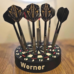 Dart Ständer | Dartpfeil | Ständer mit Namen personalisiert | Dartpfeil Halter | Dartscheibe | Steeldart | Dartpfeile | 11 Dartpfeile