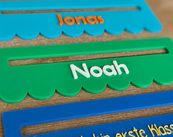 Colorful reading aid with name | Back-to-school gift | Personalized reading ruler | School cone contents | 3D print back-to-school | Reading template