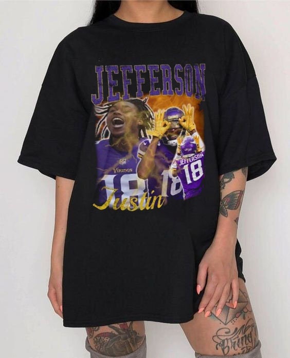Discover Vintage Justin Jefferson Amerikanischer Fußballspieler T-Shirt