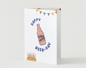 Tarjeta de cumpleaños divertida con cerveza / Juego de palabras filipino (Descarga digital)